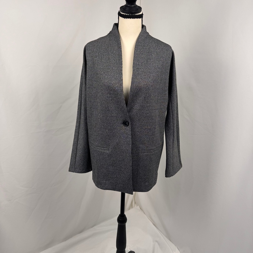 Banana Republic Cardigan Coat Womens XXS Petite Grey Nailhead Texture Blazer